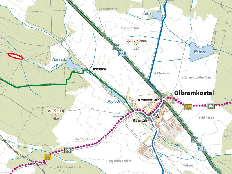 Lokalita Olbramkostelská louka - mapa (MAPYCZ)